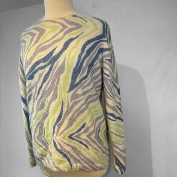 Betta patterned zebra style mohair/alpaca crew neck sweater size 1X - Picture 7 of 9